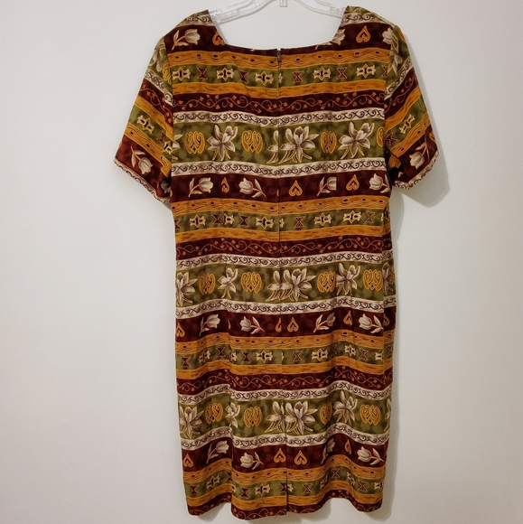 Vintage Sag Harbor Women Tropical Hawaiian Shoulder Padded Shift Dress Sz 22W - Picture 4 of 10